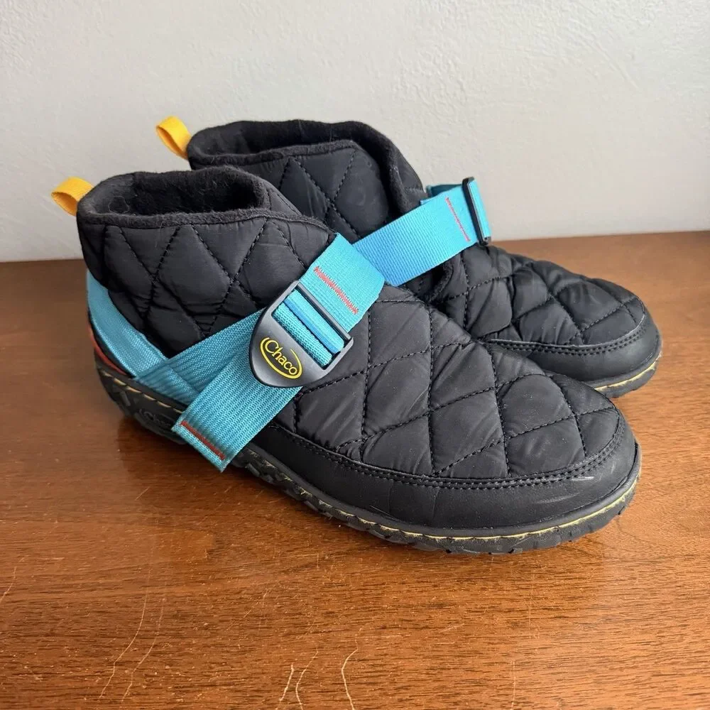 Chaco Ramble Puff Shoes Men’s 10.5 Black Insulated Camp Slippers Quilted Outdoor